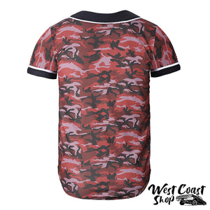 Summer Red Camouflage Cardigan - Camisa de Basebol Masculina