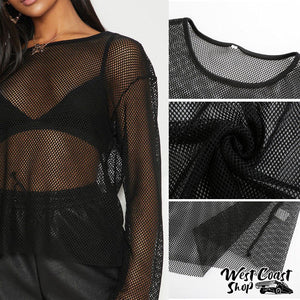 Out T-Shirts Transparent Blusa feminina