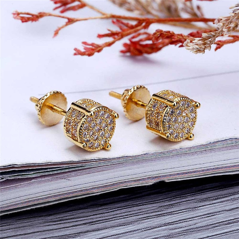Brinco Masculino Pave CZ Pedra Bling