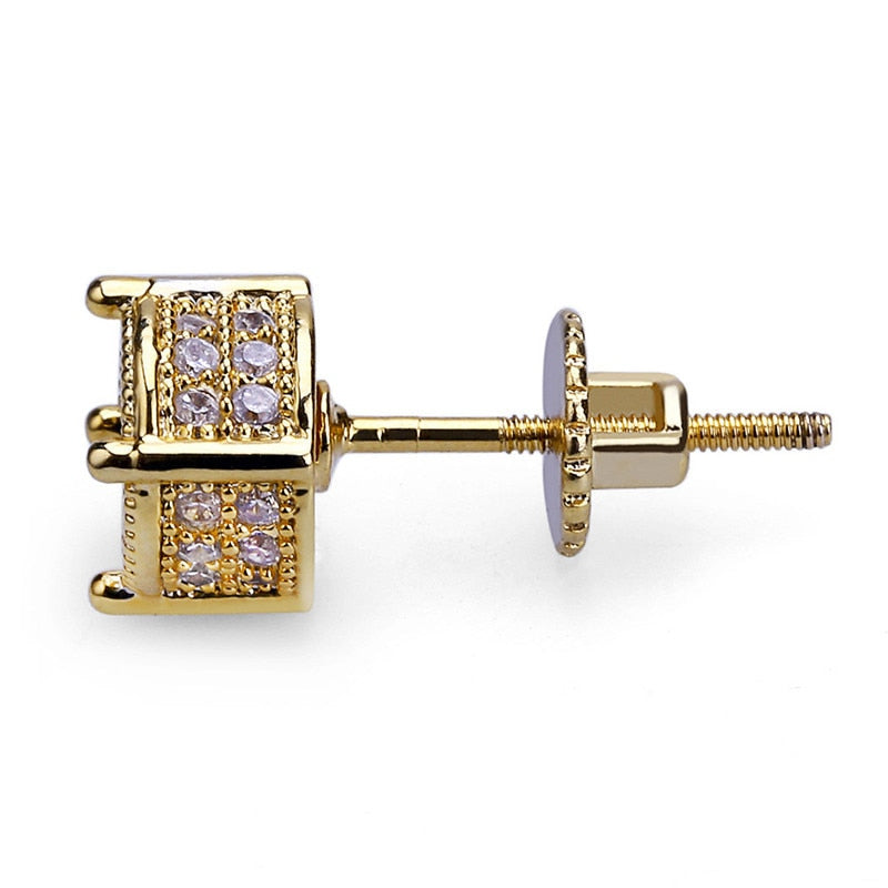 Brinco Masculino Pave CZ Pedra Bling