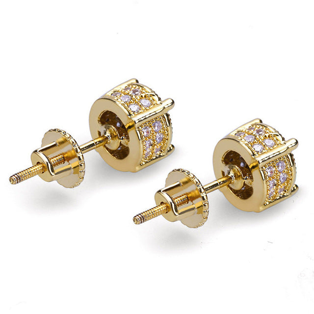 Brinco Masculino Pave CZ Pedra Bling