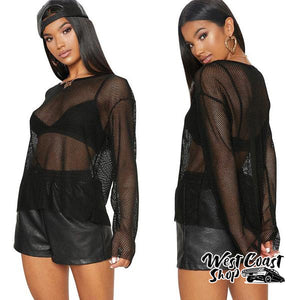 Out T-Shirts Transparent Blusa feminina